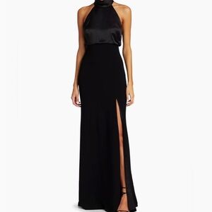 Cinq à Sept Alexandra Turtleneck Halter Gown size 0